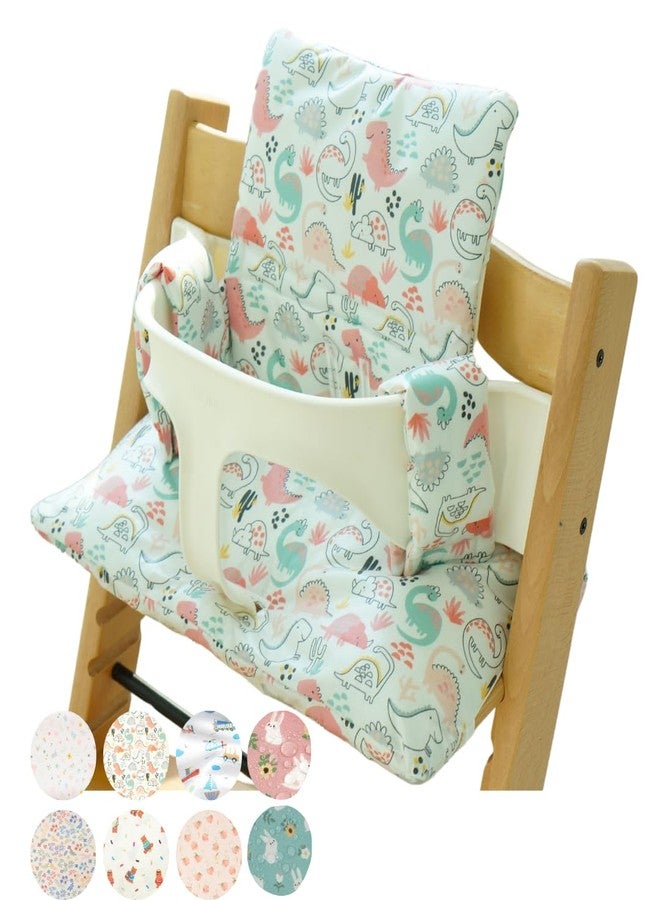 Gembebe Waterproof & Compatible Stokke Tripp Trapp Cushion Set - Easy to Clean - Made Fabric from Korea - 100% Cotton Stokke Tripp Trapp High Chair Cushion Set (Dino Friends) - Image 1